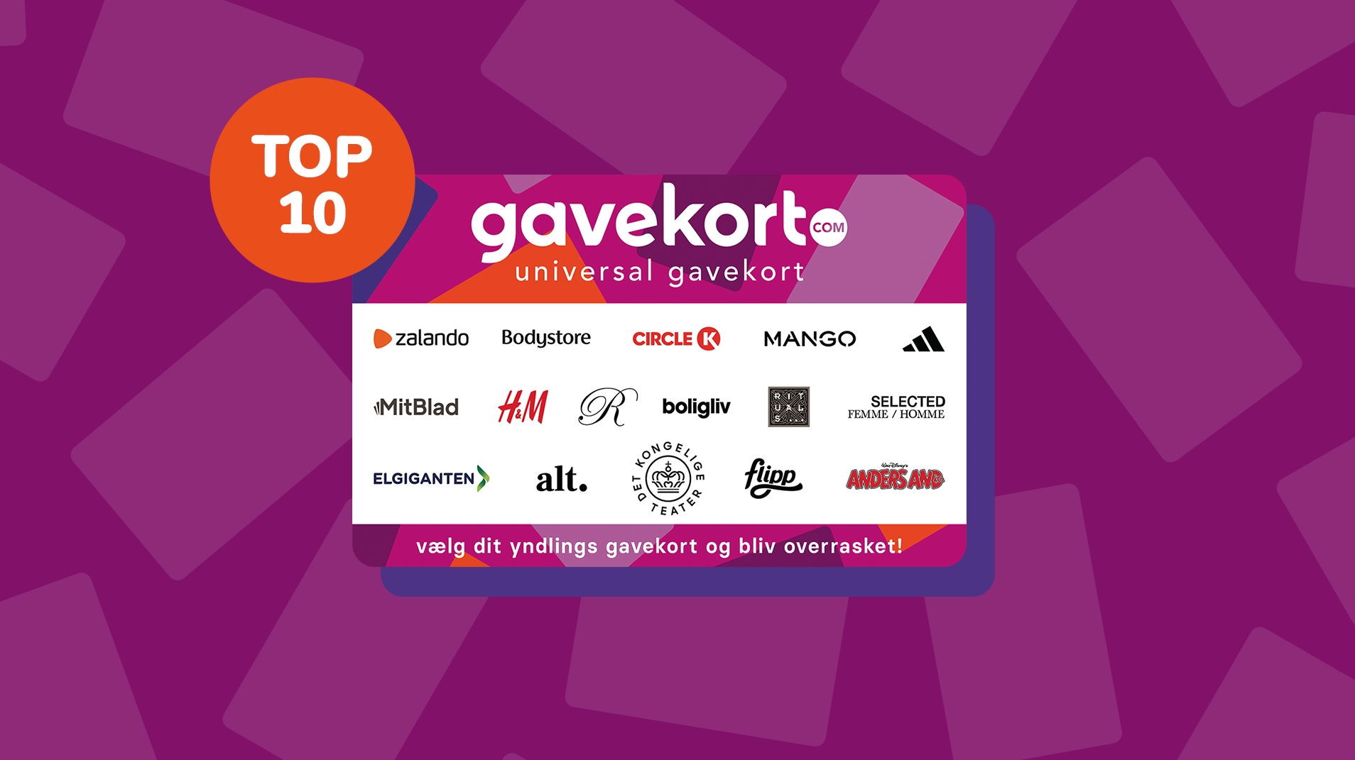 Top 10 over de mest populære gavekort