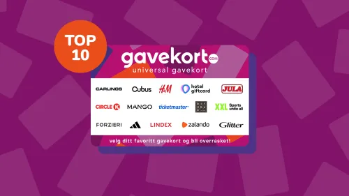 Topp 10 mest populære gavekort i Norge